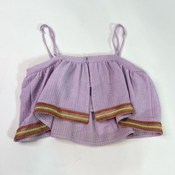 NWT Koch Lola Top Womens Medium Purple Sleeveless Cropped Flowy Silhouette - Picture 10 of 12
